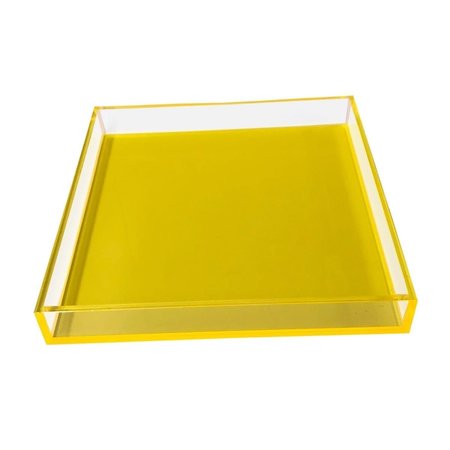 R16 HOME Neon Yellow Square Lucite Tray AVT01-YLLW